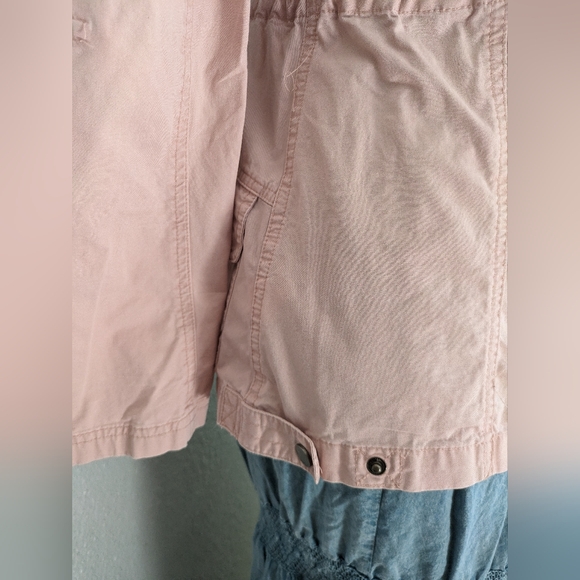 Rose Embroidered Baby Pink Cargo Jacket - Picture 5 of 9